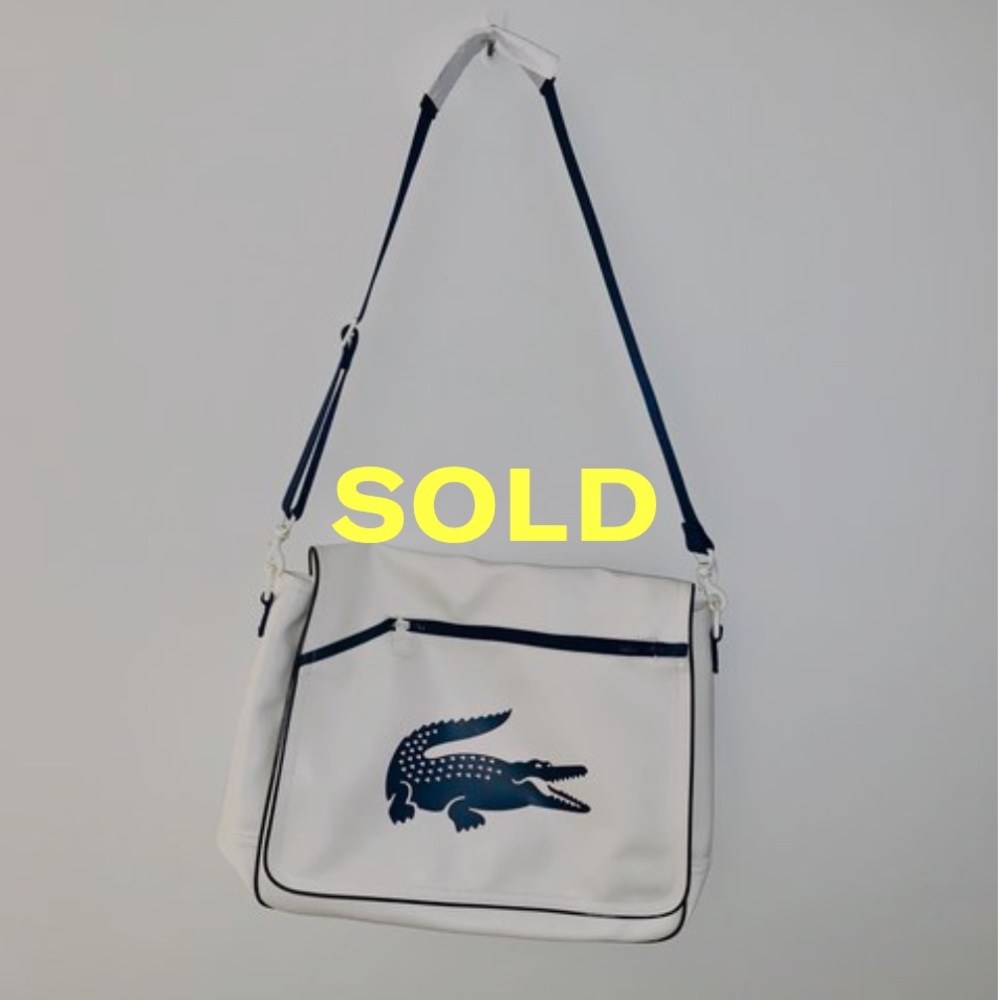Lacoste leather messenger bag.